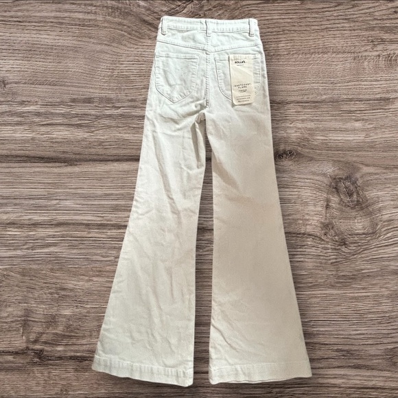 Rolla’s Eastcoast Flare Corduroy Pants Seagrass Mint Size 24 NWT High Rise - Picture 2 of 10